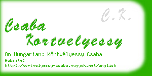 csaba kortvelyessy business card