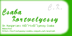 csaba kortvelyessy business card